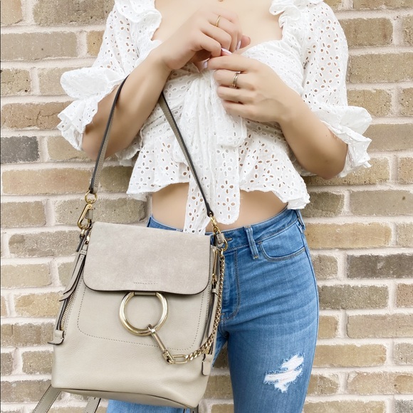 SOLD 😭 Chloe Faye Backpack Grey Suede Leather - Picture 5 of 8